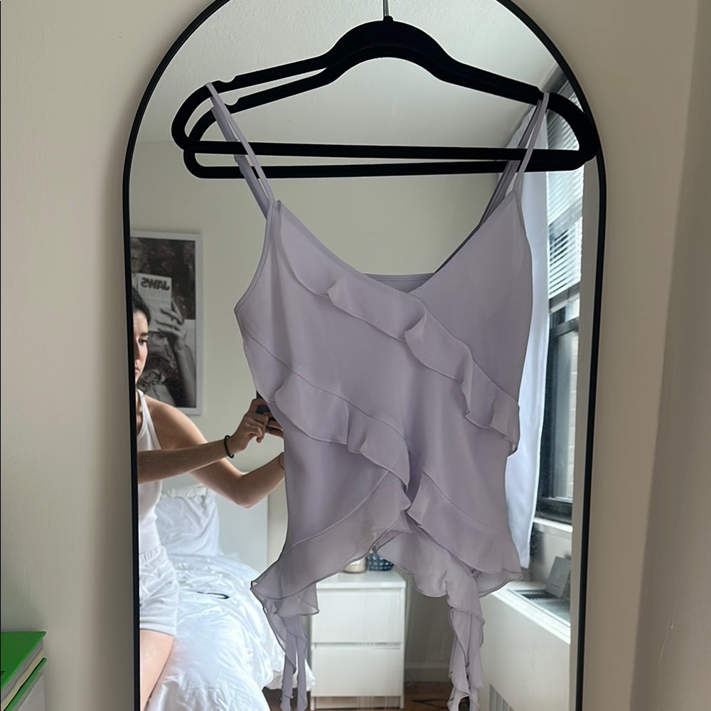 Elegant Lavender Ruffle Top